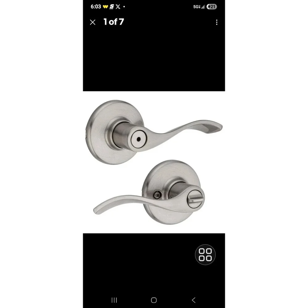 Kwikset Balboa Satin Nickel Privacy Handle Lock for Bedroom/Bath Microban